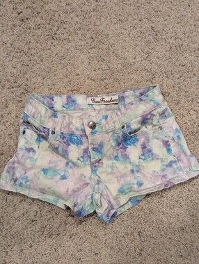 True Freedom Floral/Watercolor Jean Shorts